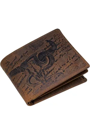 Hillburry LandLeder Billfold Portemonnee BULL & SNAKE met RFID - (bxhxd) ca. 11,5cm x 10cm x 3cm