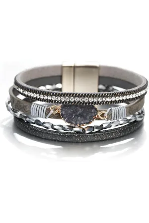 Montebello Armband Kari G - Pu Leer - Strass - Zirkonia - 19.5cm