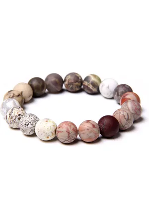 Marama Armband Terra Earth - matte ronde kralen - halfedelsteen - elastisch