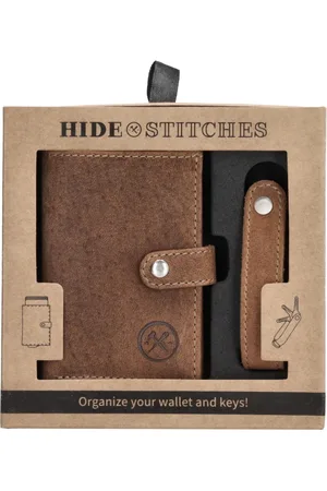 Hide & Stitches Idaho Safety Wallet - - 100% Leer