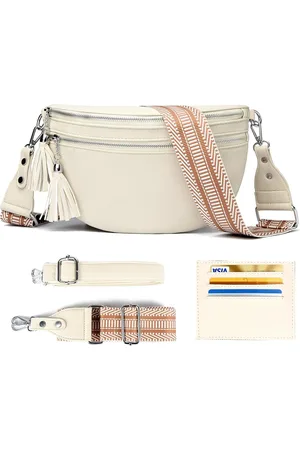 Merkloos Crossbody tas dames grote schoudertas dames heuptasje met creditcardvak en 2 schouderbanden