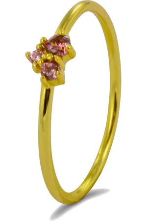 Silventi 9SIL-21659 Zilveren Ring - Dames - Drie Zirkonia Steentjes - - 5,2 x 5,2 mm