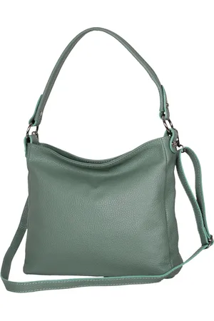 AmbraModa GLX35 - Italiaans handtas schoudertas crossbodytas van echt leer avocadogroen