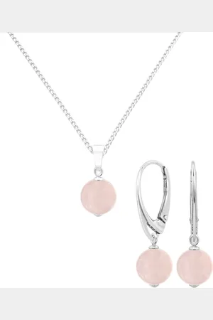 ARLIZI 2088 Sieraden set rozenkwarts hanger - sterling