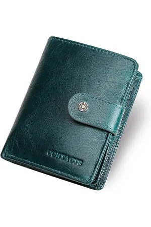 Contacts Leren portemonnee heren leer - portefeuille heren - mannen cadeautjes cadeau voor man - portemonnee heren pasjes houder - Top kwaliteit Leer