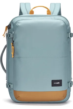 Pacsafe GO Carry-on Backpack - 34 L - Schoudertas - Geschikt als Handbagage - Waterafstotend - Op 2 Manieren te Gebruiken - RFID-blokkerend - Anti-diefstal - Gerecycled Polyester - Turn & Lock Security Hooks - Koffer - Blauw