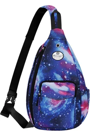 Merkloos Stijlvolle borstzak, crossbody bag, licht bloemenpatroon, rugzak voor dames, waterdicht, kleine slingtas, borstzak, schouderzak voor dames, met flessenvak, voor reizen, sportief, wandelen