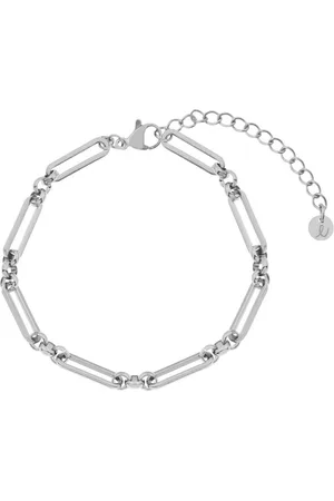 essentialistics Armband basic rondjes en staafjes - Volwassenen - Zilverkleur - Stainless steel (verkleurt niet) - Verlengkettinkje
