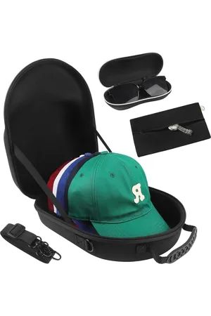 Merkloos Baseball Caps Travel Case - Premium Hard Hat Opslag Organizer met Draaghandvat - Zwart