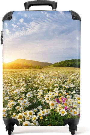 No Boring Suitcases Fotokoffer bloemen - Past binnen 55x40x20 cm en 55x35x20 cm - Weekendtas carryon - Trolley handbagage flightcase - Valiezen met wieltjes volwassenen - Hardcase koffer - Reiskoffer op wielen - Cabin size rolkoffer lichtgewicht