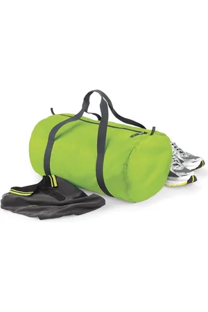 BagBase Senvi - Opvouwbare Reistas - Kleur: Lime/Grijs (32 liter) (Waterafstotend)