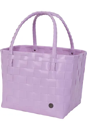Handed By Duurzame handgevlochten boodschappentas - Shopper - Weekendtas - Strandtas - Sporttas - Paris - zacht paars - soft purple