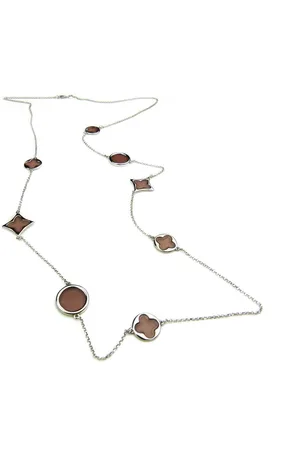 SOPHIE Lange zilveren collier halsketting halssnoer gerhodineerd verguld Model Blossom met roze stenen