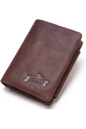 Contacts Leren portemonnee heren leer - portefeuille heren - mannen cadeautjes cadeau voor man - portemonnee heren pasjes houder - Top kwaliteit Leer