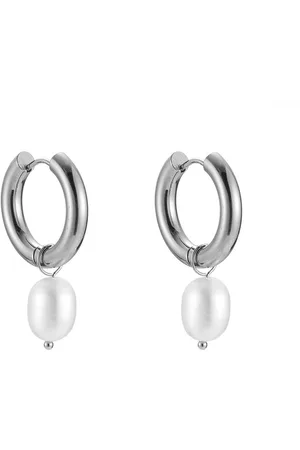 Dottilove Oorbellen met parel -14 K Vergulde - Dames Sieraden - zilverkleurig - oorhangers - cadeau voor vrouw - kerstcadeau