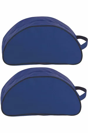 Merkloos 2x stuks donkerblauwe schoenentas 8 liter 35 x 17 x 14 cm - Reis opbergtas voor een paar schoenen
