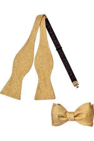 Sorprese Vlinderdas - Zelf Strikken - 100% Zijden - Paisley - Goud - Vlinderstrik