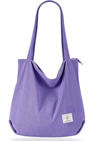 Merkloos Corduroy tas voor dames, schoudertas met ritssluiting, grote shopper, tas, handtas, schoudertassen voor werk, kantoor, reizen, winkelen, school en dagelijks gebruik