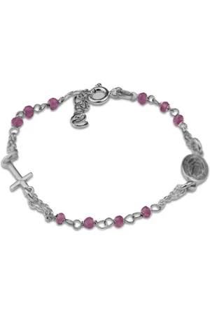 Silventi 910481420 Zilveren Armband - Verstelbare Sluiting - Kruis - Scapulier - - 16+3 cm - Rhodium - Zilver