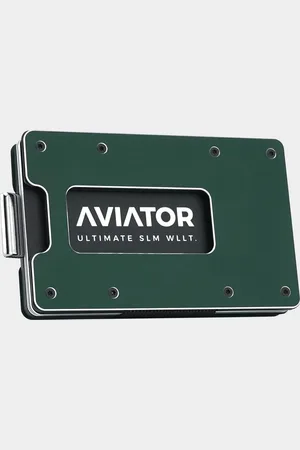 Aviator Velvet green slide wallet - airtag cash clip - slim acrylic kleingeld vak - acrylic frame
