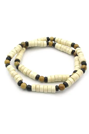 No Evil Kralenketting voor mannen met 6mm houten kralen bruin en zwart