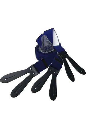 Pierre Mouton Bretel - Volwassenen - Sterk - met Leertjes - Donkerblauw - 140cm - 35mm - XL - XXL