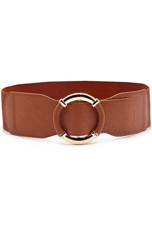 Amodi Dames riem met Ronde Gesp - Elastische Riem - Uitsluitend Bestemd Voor Slanke Taille - Stretch - Modern - Jurk - Vest - Tailleriem - Mode
