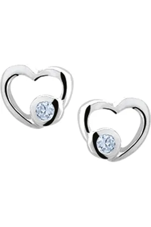 Yo&No Oorbellen - Zilver - Oorknoppen - Hart - Zirkonia - Topaas - 7,5/7mm - Kinderen - Zilver 925