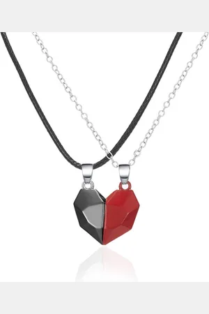 Kasey Hartjes Ketting - Magnetisch - Vriendschap Cadeau - Vriendschapsketting Voor 2 - BFF Ketting Voor 2 - Koppel Ketting - Koppel Cadeau - /Zwart