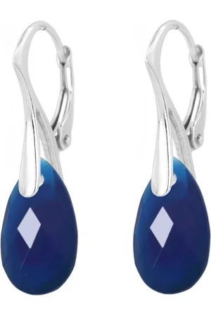 ARLIZI 2160 Oorbellen blauw onyx druppel hanger - sterling - 3 cm