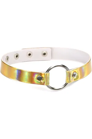 KIMU Choker Holografisch Ring - Iridescent Collar Ketting Sexy Festival