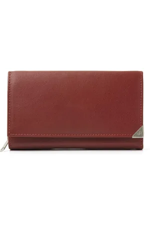 dR Amsterdam Ruime portemonnee met overslag en ritsvakken | Beurs dames | Geldbeugel dames met 7 pasjesvakken, 5 steekvakken en klassiek design | Elegante en functionele leren portemonnee voor dames | RFID-bescherming Toronto - 15178 Red