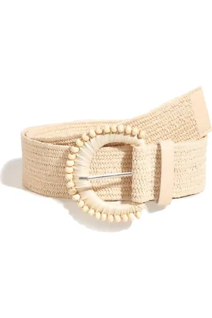 Fashion Favorite Amber Beads Gevlochten Riem - Crème | Rotan / Stro | 90 x 4,5 cm |