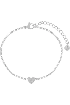 essentialistics Armband gevlamd hartje - Volwassenen - - Stainless steel (verkleurt niet) - Verlengkettinkje