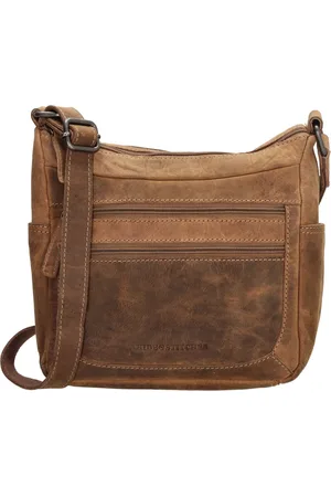 Hide & Stitches Idaho Crossbody Schoudertas Handige Ritsvakjes - - 100% Leer