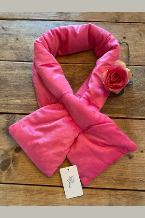 Yehwang Scarf Velvet Puffer - Pink - 15 x 130 cm