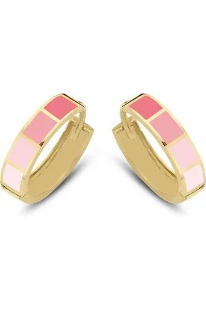 CO88 Oorbellen Dames - Oorringen - Emaille - 16x4mm - - Staal - Goudkleurig - 8CE-70489