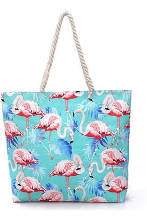 Merkloos Strandtas met flamingo