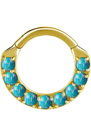 Piercings works Piercing Ring - Lichtgroene Opalen
