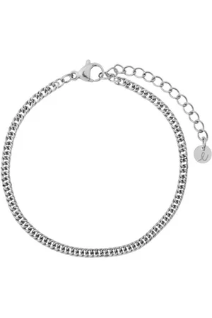 essentialistics Armband basic fijne schakel - Volwassenen - Zilverkleur - Stainless steel (verkleurt niet) - Verlengkettinkje