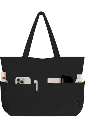 Merkloos Grote strandtas voor dames, met ritssluiting, waterdicht, opvouwbaar, badtas, tote bag, corduroy