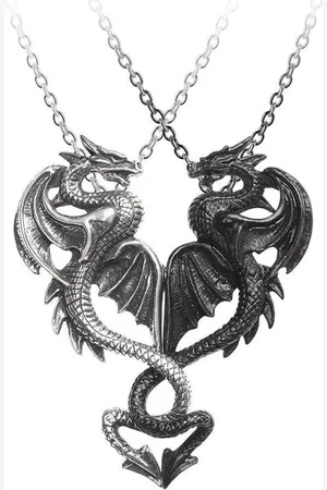 Alchemy Ketting DRACONIC TRYST DOUBLE Zilverkleurig/Zwart
