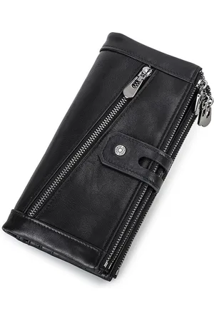 Contacts Leren portemonnee heren leer - portefeuille heren - mannen cadeautjes cadeau voor man - portemonnee heren pasjes houder - Top kwaliteit Leer