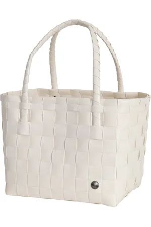 Handed By Duurzame handgevlochten boodschappentas - Shopper - Weekendtas - Strandtas - Sporttas - Paris - parel wit - pearl white