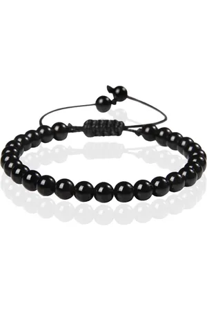 Memphis No.2 Natuursteen Armband Dames - 6mm Black Agate