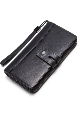 Contacts Leren portemonnee heren leer - portefeuille heren - mannen cadeautjes cadeau voor man - portemonnee heren pasjes houder - Top kwaliteit Leer