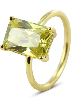 Silventi 9SIL-22591 Zilveren Ring - Dames - Zirkonia - Rechthoek -12 x 8 mm -