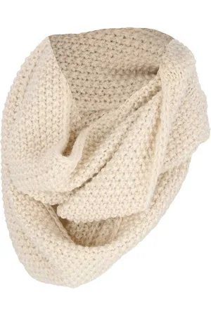 sarlini Gebreide Meisjes Colsjaal - Snood met Knoop - Cr??me - Vanaf 6 jaar