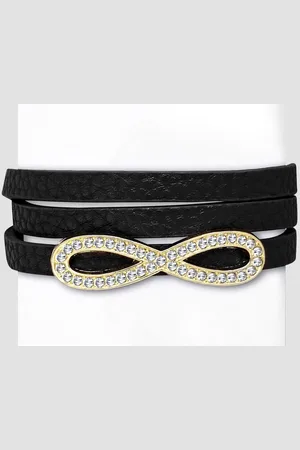 Amanto Armband Corn Black - PU Leer - Messing - Infinity - 11mm - 55cm