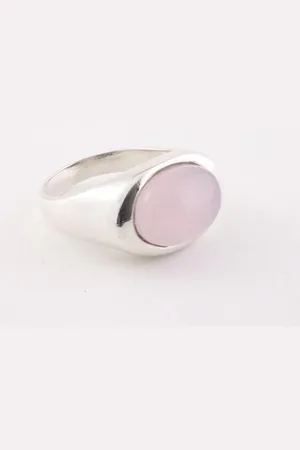 AsiAsia Zilveren ring met rozenkwarts - maat 19.5